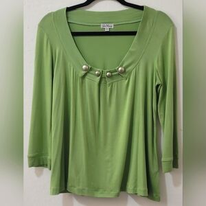 VTG Y2K Julie Mango 3/4 Sleeve Swing Blouse